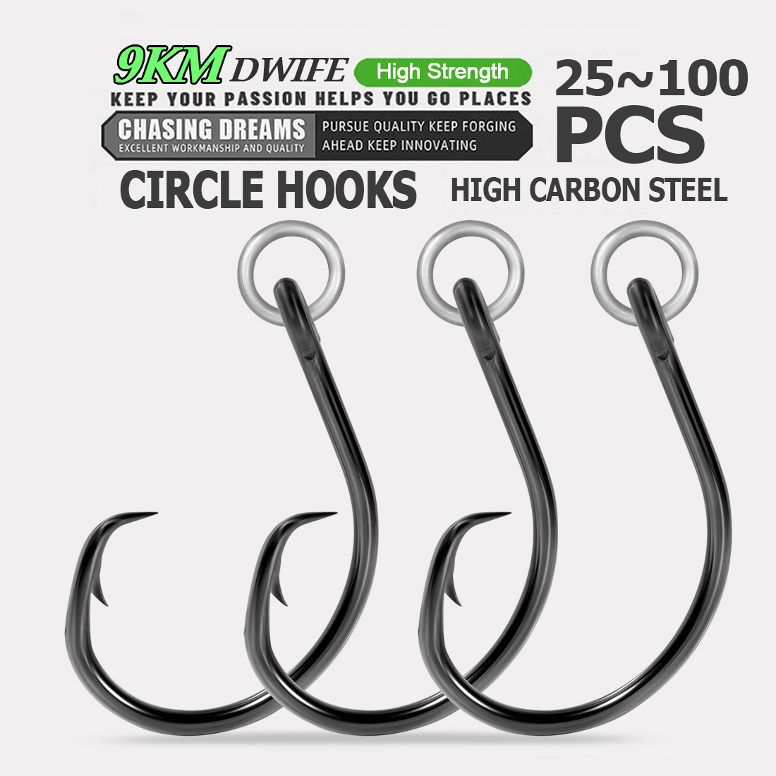 Fishing Hook Circle - Hameçons circulaires de pêche avec œil