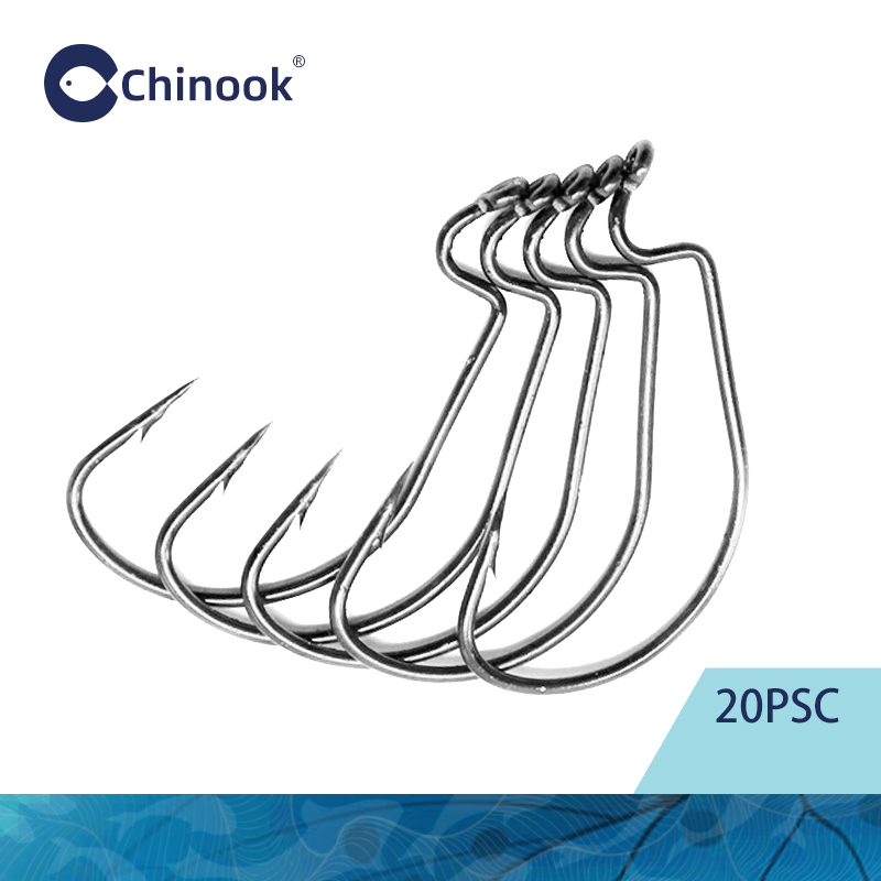 Fishing Hook Barbless - Chinook 20 pièces large ver Texan