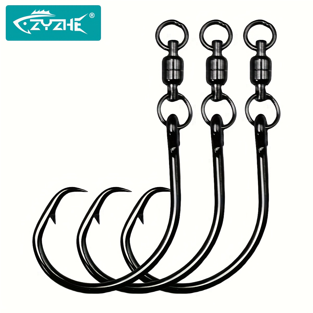 Fishing Hook Barbless - ZYZHE 3/6/9pcs Hameçons circulaires avec anneau
