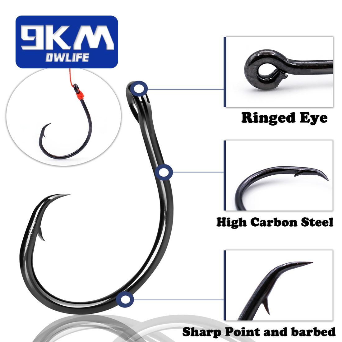 9KM 25-50 pièces Hameçons circ - Fishing Hook Circle avis et prix